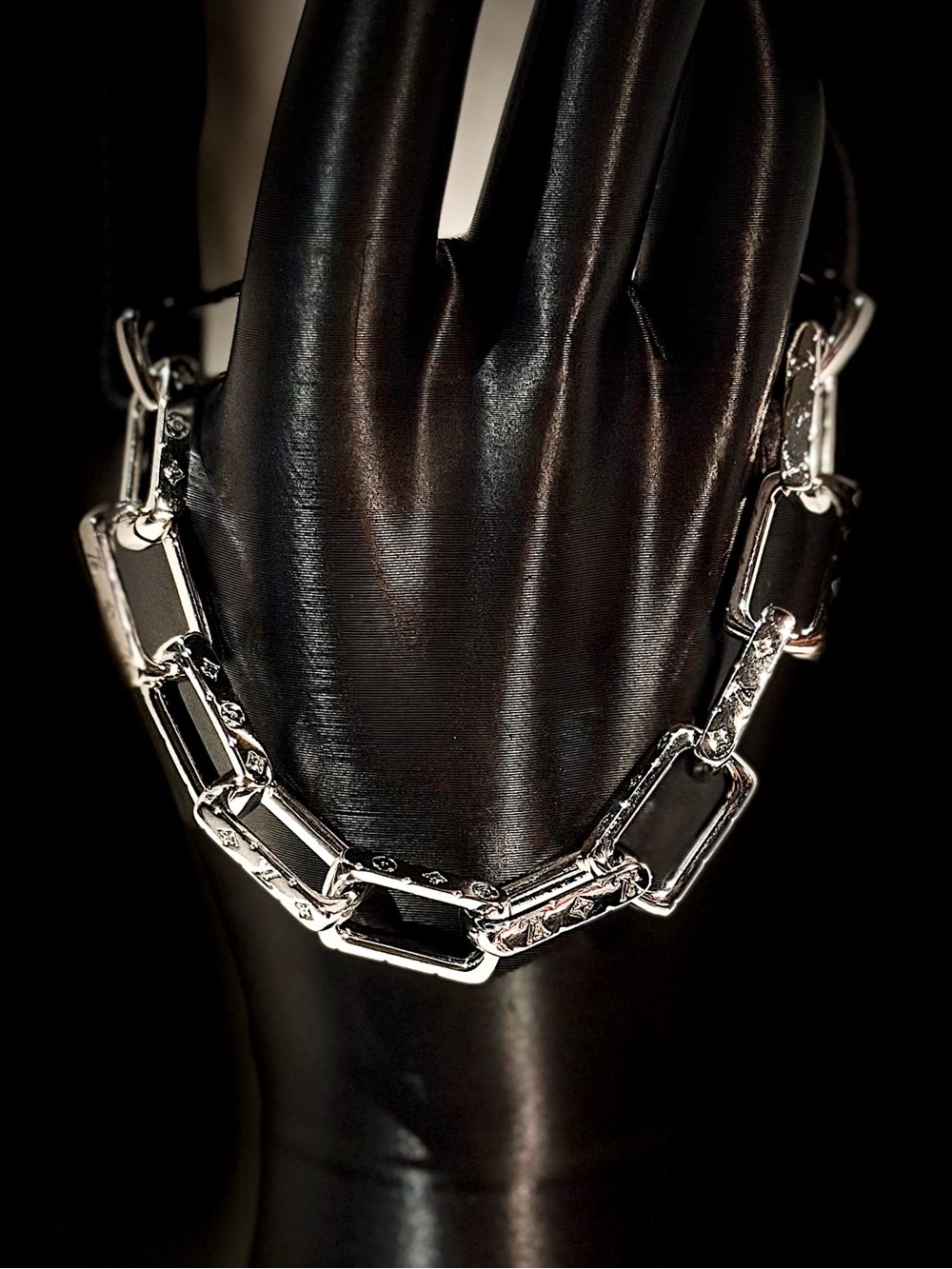 Silver Chunky Rectangle Link Bracelet Men’s Jewelry